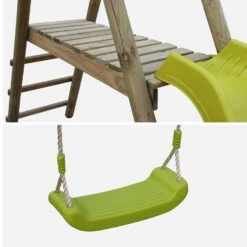 Aire De Jeux Toboggan, Face-à-face, 2 Balançoires -Mobilier de maison PSWP175SL 03