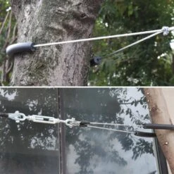 Tyrolienne Enfants Avec Balançoire Disque 30m -Mobilier de maison PSZL30GRE 03