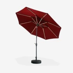 Parasol LED Rond 2.7m Couleur : Rouge -Mobilier de maison PU300LEDRED 04