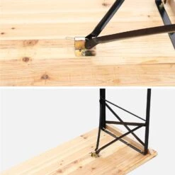 Table Bois + 2 Bancs Pliable, 6 Places -Mobilier de maison RECWD180SET 07