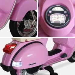 Scooter électrique Enfant Vespa 12V, 1 Place Couleur : Rose -Mobilier de maison ROCVESPAPINK 03