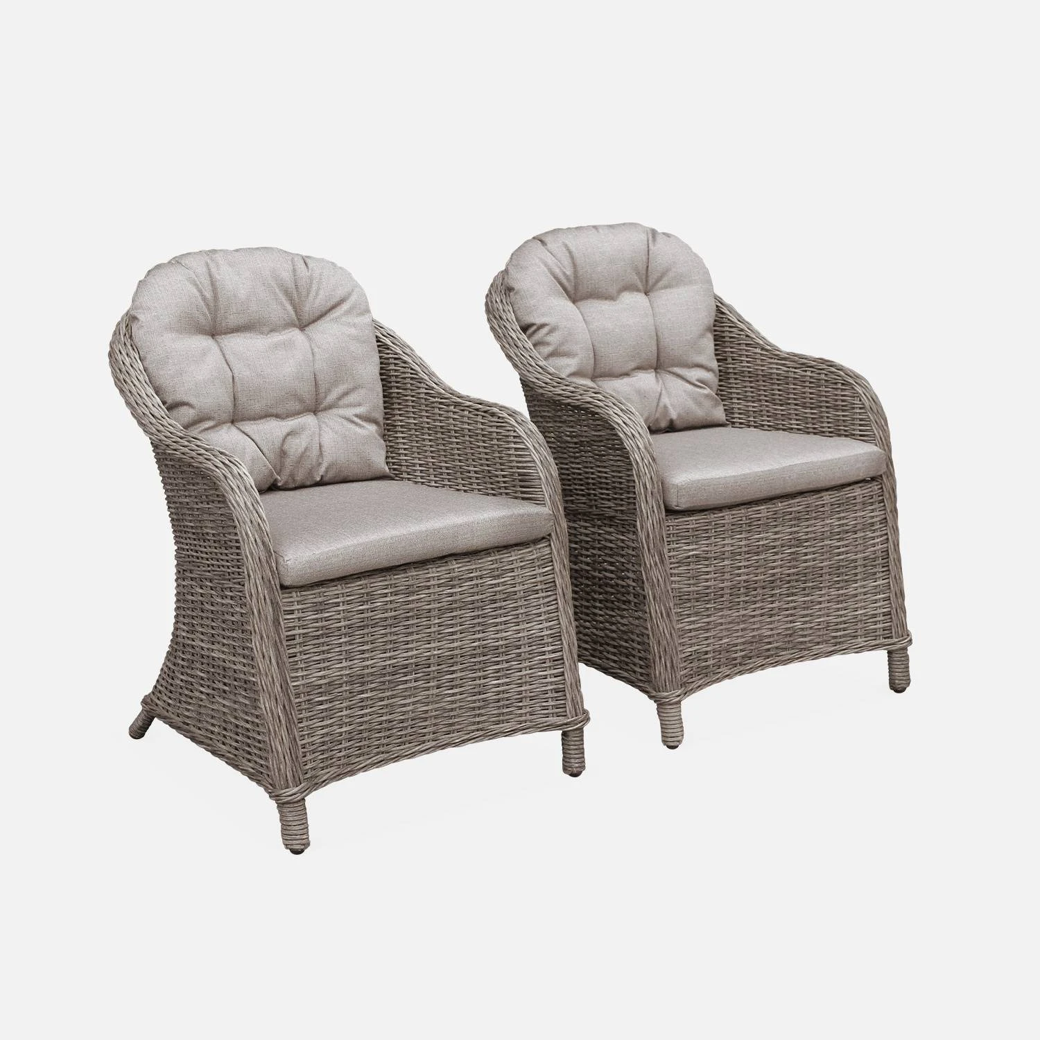 Fauteuil De Jardin Résine Tressée Ronde (lot De2) 1 Fauteuil De Jardin Résine Tressée Ronde (lot De2)