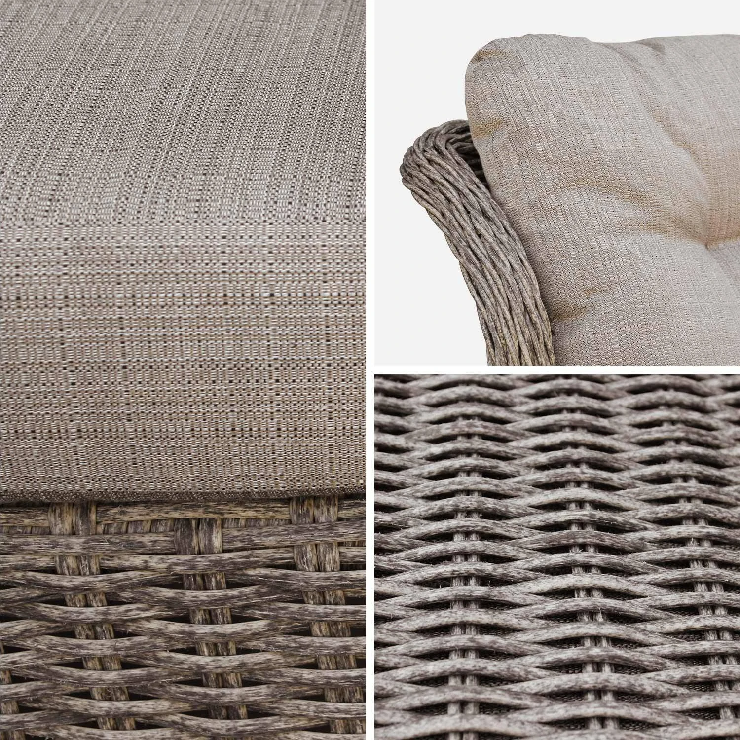 Fauteuil De Jardin Avec Repose Pieds Résine Tressée Ronde (lot De 2) 7 Fauteuil De Jardin Avec Repose Pieds Résine Tressée Ronde (lot De 2) – Image 7