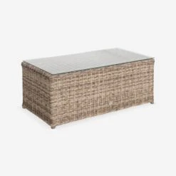 Salon De Jardin Résine Tressée Ronde 4 Places Couleur : Beige / Anthracite 12 Salon De Jardin Résine Tressée Ronde 4 Places Couleur : Beige / Anthracite -Mobilier de maison RWH3101AT 04