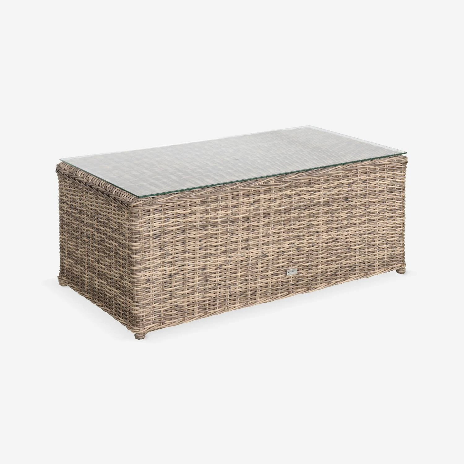 Salon De Jardin Résine Tressée Ronde 4 Places Couleur : Beige / Anthracite 6 Salon De Jardin Résine Tressée Ronde 4 Places Couleur : Beige / Anthracite – Image 6