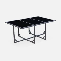 Table De Jardin Encastrable Résine Tressée, 6 Chaises Couleur : Marron -Mobilier de maison WK6CUBEBN 03