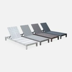 Bain De Soleil Résine Tressée, Multi Positions (lot De 2) Couleur : Noir / Gris -Mobilier de maison WKLOUNGEBKGYX2 04