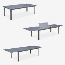 Table De Jardin Extensible Aluminium, 10 Chaises 8 Table De Jardin Extensible Aluminium, 10 Chaises -Mobilier de maison XTSAF335R10CO 03