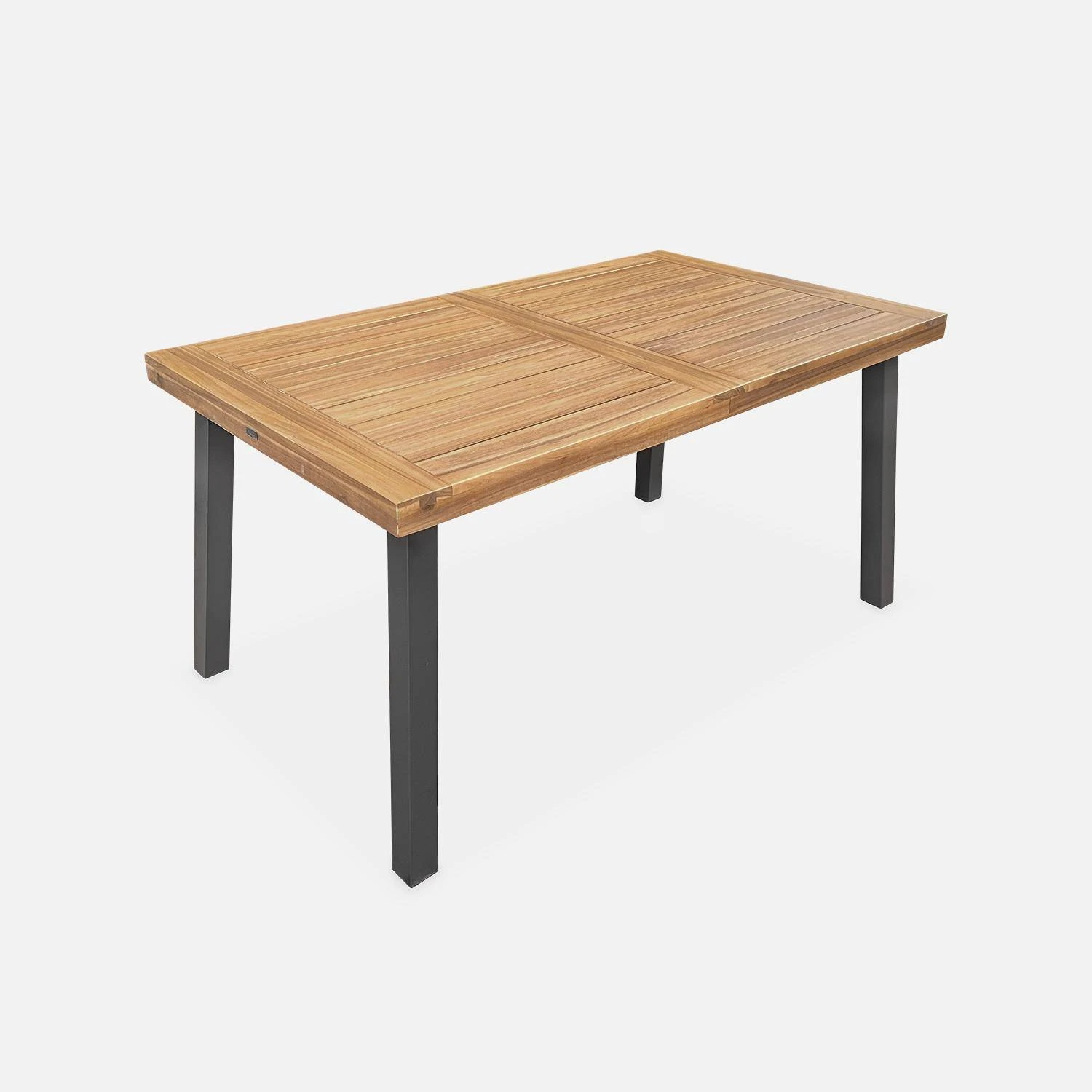 Table Intérieur / Extérieur Bois Et Métal + 4 Chaises En Corde Empilables Couleur : Beige 4 Table Intérieur / Extérieur Bois Et Métal + 4 Chaises En Corde Empilables Couleur : Beige – Image 4