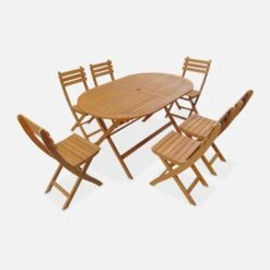 Table De Jardin Pliable Bois Ovale, 6 Chaises -Mobilier de maison ac150o6 7507d3a7516b560b163721fec8e083e3