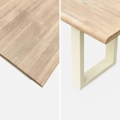 Banc 3 Places Acacia Brossé Clair, Structure Acier (lot De 2) Couleur : Ivoire -Mobilier de maison ac180benchivose 1c5445d93fb9f17e6118a933968d5ba5