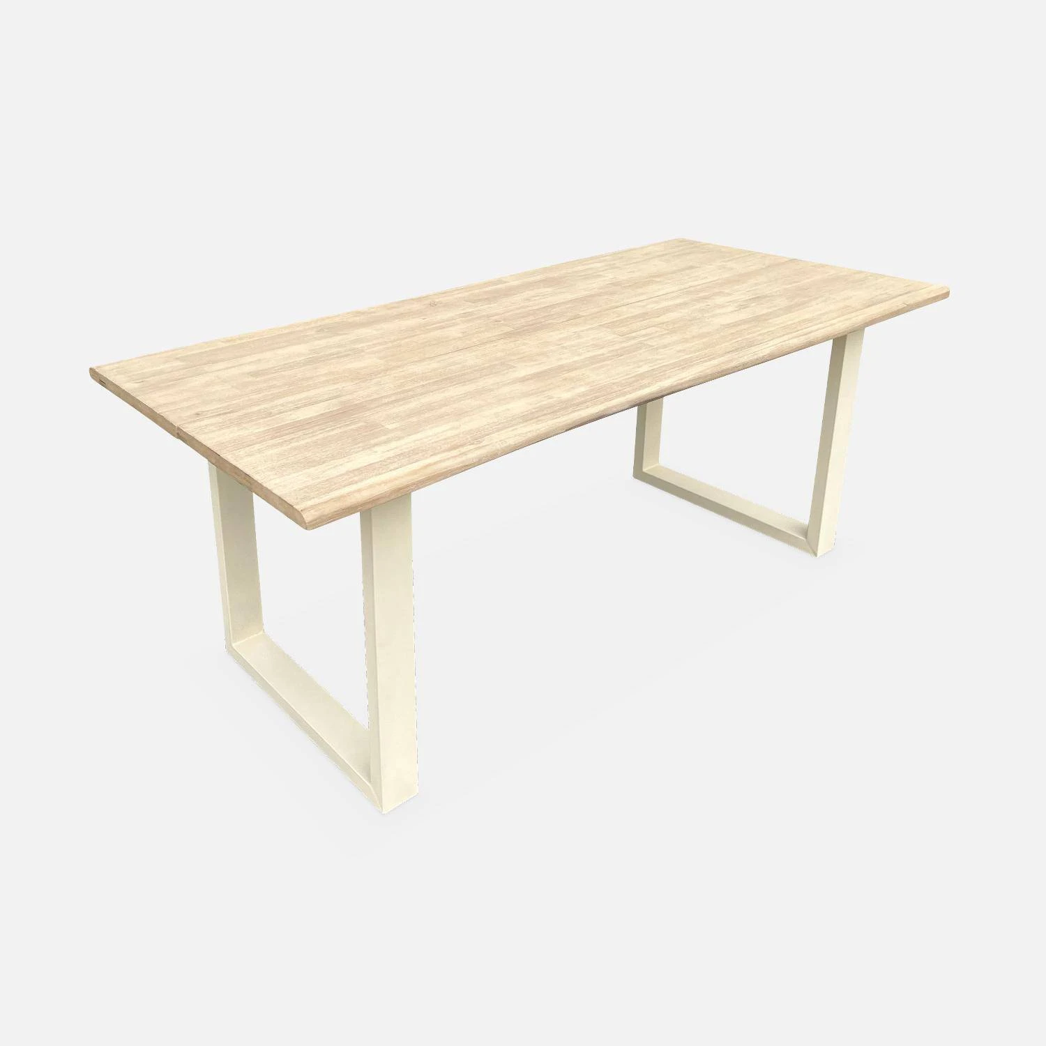 Table De Jardin 6 Places En Bois Avec Bancs Couleur : Ivoire 5 Table De Jardin 6 Places En Bois Avec Bancs Couleur : Ivoire – Image 5