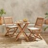 Table De Jardin Bistrot Pliable Bois 2 Chaises
