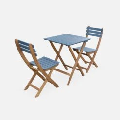 Table De Jardin Pliable Bois, 2 Chaises Couleur : Bleu -Mobilier de maison acbs60s2ob 1d38e5d1ae1e1e3b1eedce62313d857a