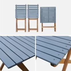 Table De Jardin Pliable Bois, 2 Chaises Couleur : Bleu -Mobilier de maison acbs60s2ob 8dda897fdbfbbfbaf18aa0864c160424