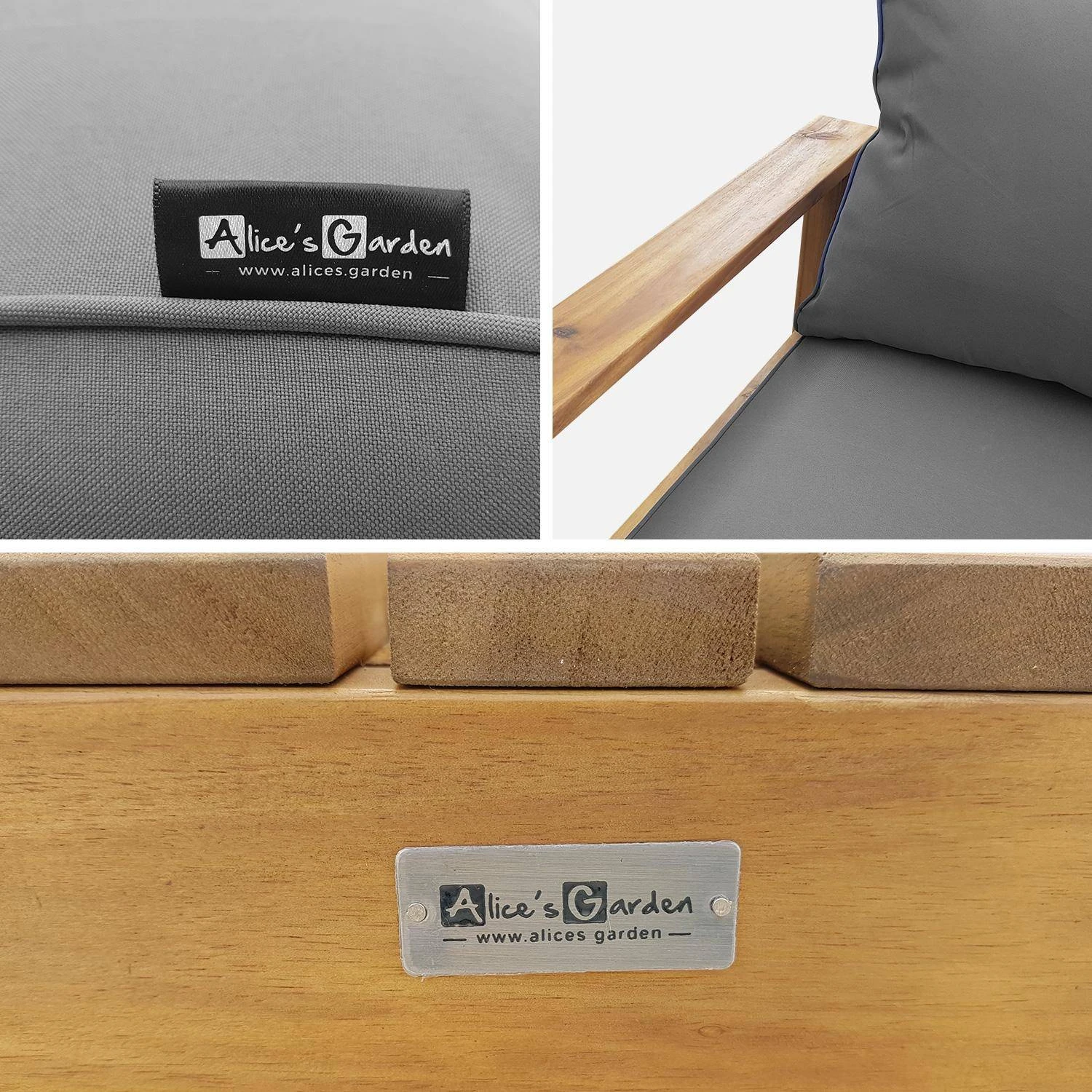 Salon De Jardin Bois 5 Places Couleur : Bois / Gris 5 Salon De Jardin Bois 5 Places Couleur : Bois / Gris – Image 5