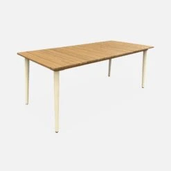 Table De Jardin Bois Et Métal + 6 Chaises En Cannage Et Bois Couleur : Ivoire -Mobilier de maison ackd200r6civo 886898b2218e639e1f6567104c7a84fe