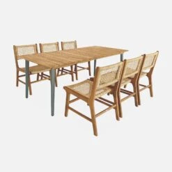 Table De Jardin Bois Et Métal 8 Places Couleur : Savane -Mobilier de maison ackd200rsav 6e708f95f8d26904a380564b8f70cf14