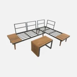 Salon De Jardin Modulable Aluminium Et Acacia, 4 Places Couleur : Anthracite -Mobilier de maison acmoduatgy 063afafdc9fbaadaa6d72f307b487607