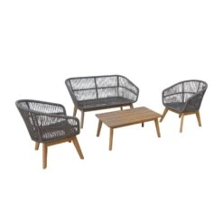 Salon De Jardin Bois Et Cordes 4 Places Couleur : Gris / Gris Chiné 10 Salon De Jardin Bois Et Cordes 4 Places Couleur : Gris / Gris Chiné -Mobilier de maison acrope3109gy 74b8a6d7597a1ac1374508cc9cffa367