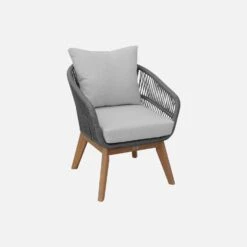 Salon De Jardin Bois Et Cordes 4 Places Couleur : Gris / Gris Chiné 11 Salon De Jardin Bois Et Cordes 4 Places Couleur : Gris / Gris Chiné -Mobilier de maison acrope3109gy 96ab03545ddc4787ae3b25fa39275cac