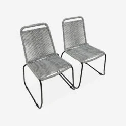 Ensemble De Jardin 220cm + 8 Chaises - BELEM Couleur : Gris / Gris Clair -Mobilier de maison acston220r8lgy 1677bef73a7f80a1b7ff84f30d6f6a57