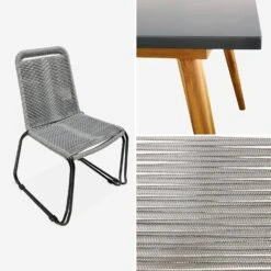 Ensemble De Jardin 220cm + 8 Chaises - BELEM Couleur : Gris / Gris Clair -Mobilier de maison acston220r8lgy d91949700629cd4aead7f03f1c50597b