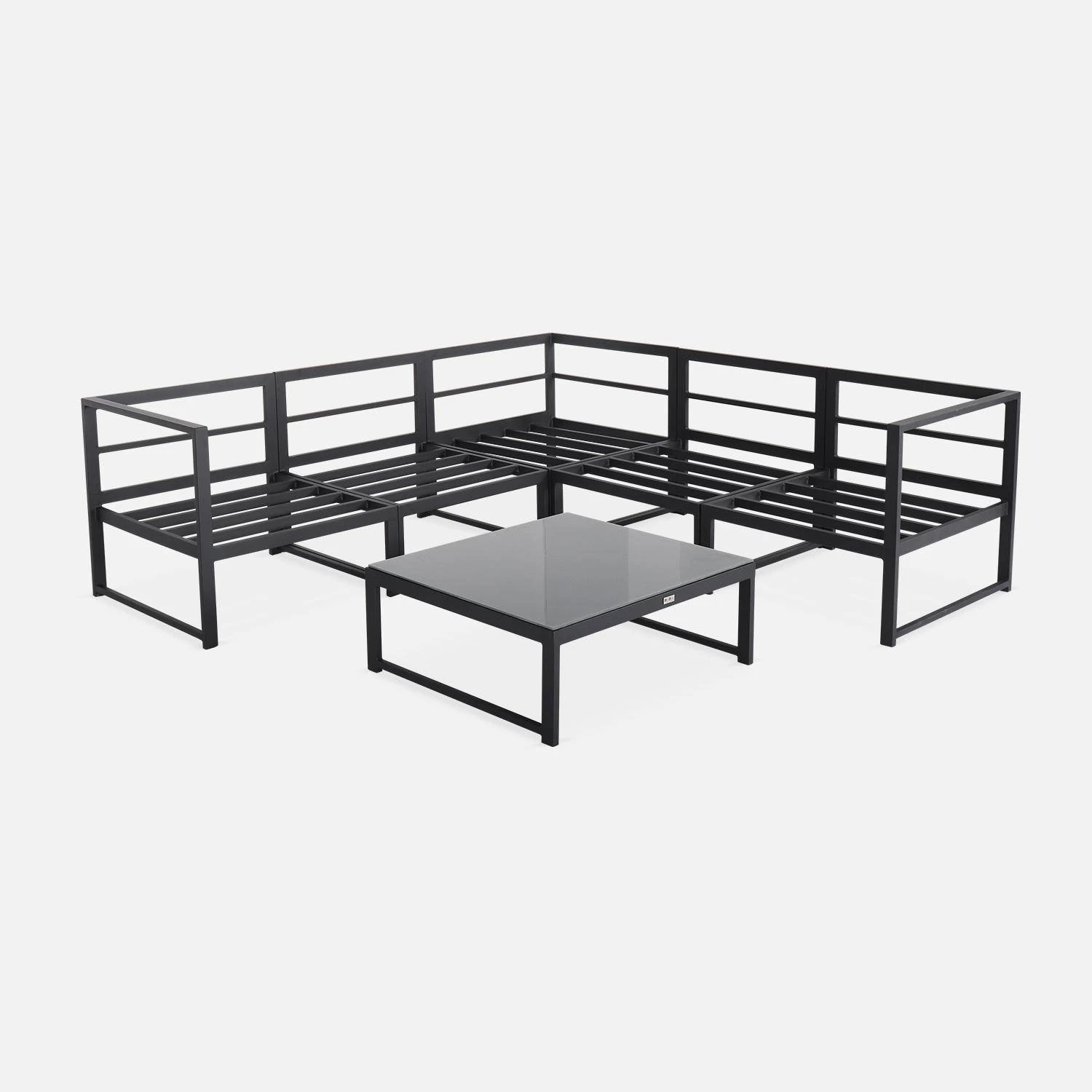 Salon De Jardin D'angle Aluminium 5 Places Couleur : Anthracite / Taupe 6 Salon De Jardin D'angle Aluminium 5 Places Couleur : Anthracite / Taupe â Image 6