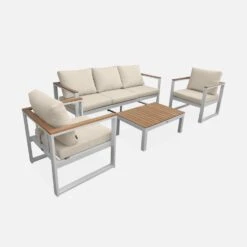 Salon De Jardin Bois Et Aluminium 5 Places Couleur : Beige 10 Salon De Jardin Bois Et Aluminium 5 Places Couleur : Beige -Mobilier de maison afec3101whbg 5a7b749891ecf3212a3bb8d4e21ab23c