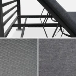Lit De Jardin Aluminium, 2 Matelas Inclinables, Toit Avec Panneaux Amovibles Couleur : Anthracite / Anthracite -Mobilier de maison afsunbedat 2df88dd6f895cf550ee0e6718ba601dc