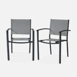Fauteuils De Jardin Empilables Aluminium Et Textilène (lot De 2) Couleur : Gris Clair -Mobilier de maison aftxchrx2atgy 9d0152f669252db9b9183788ab859556