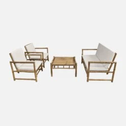Salon De Jardin Bambou 4 Places -Mobilier de maison bamb3101nat 0417d5ac73a26d556a0fb5df4ffaab6c