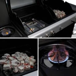 Barbecue Gaz 3 En 1, 3 Brûleurs Dont 1 Feu Latéral -Mobilier de maison bbq2302in1sb b9352dc037b5b8a0a21b40675789f274