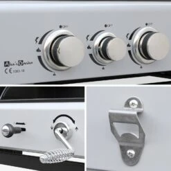 Barbecue Gaz 3 En 1, 3 Brûleurs Dont 1 Feu Latéral -Mobilier de maison bbq2302in1sb e496fb46423cece1086fec0e6fa86673