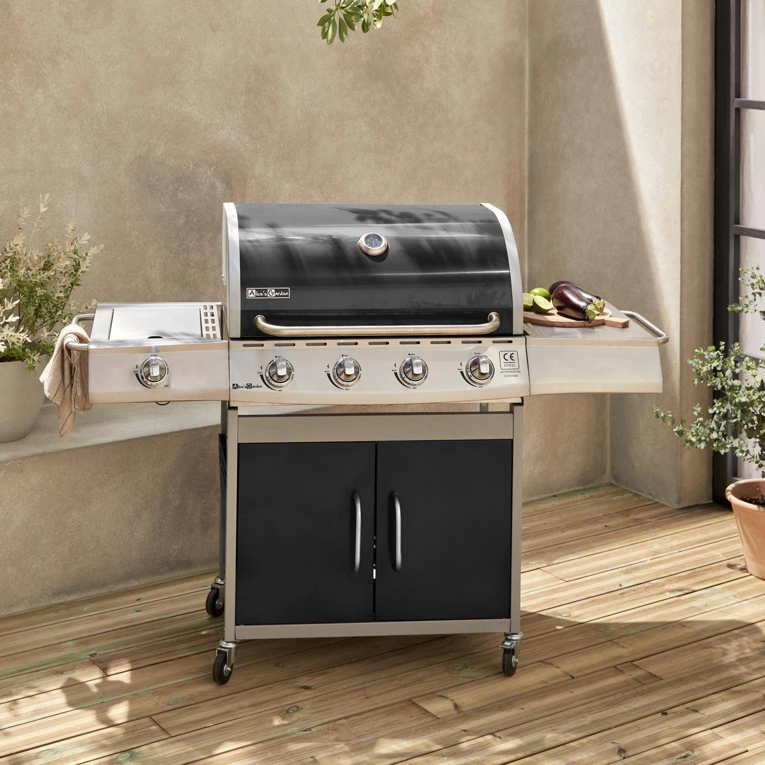 Barbecue Gaz 5 Brûleurs Dont 1 Feu Latéral Couleur : Noir 2 Barbecue Gaz 5 Brûleurs Dont 1 Feu Latéral Couleur : Noir – Image 2