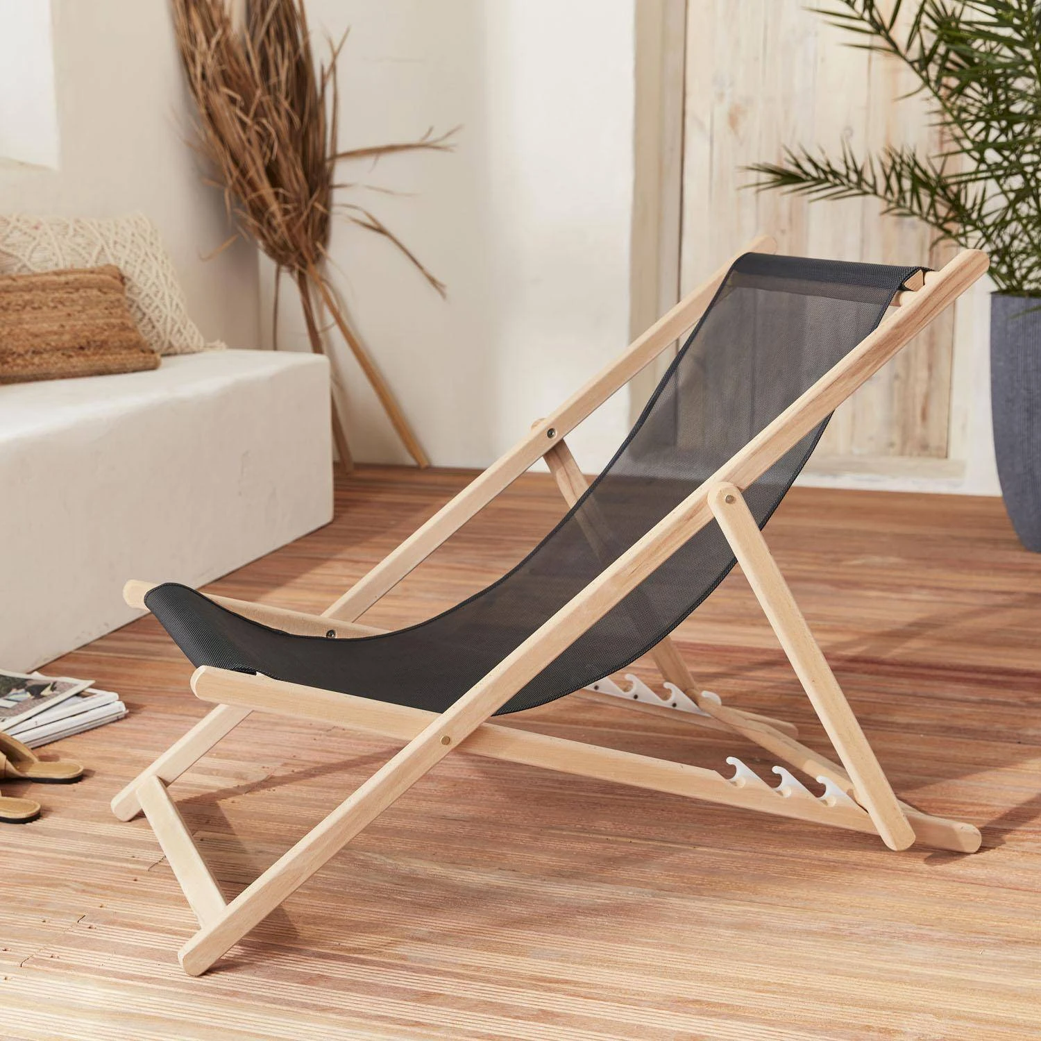 Chilienne Bois Et Textile Batyline®, Multi Positions 1 Chilienne Bois Et Textile Batyline®, Multi Positions