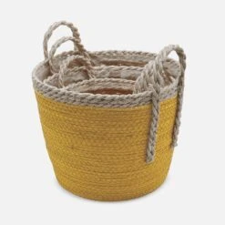 Lot De 3 Paniers Cache Pots Couleur : Jaune -Mobilier de maison bfpx3yel 719d56d2464e0626fa6bbecdb740613b