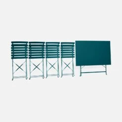 Table De Jardin Bistrot Pliable Métal, 4 Chaises Couleur : Bleu Canard 11 Table De Jardin Bistrot Pliable Métal, 4 Chaises Couleur : Bleu Canard -Mobilier de maison bs110r4bd b2405d393c827d1f129227ba0b891054