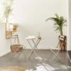 Table De Jardin Bistrot Pliable Métal, 2 Chaises Couleur : Gris Taupe