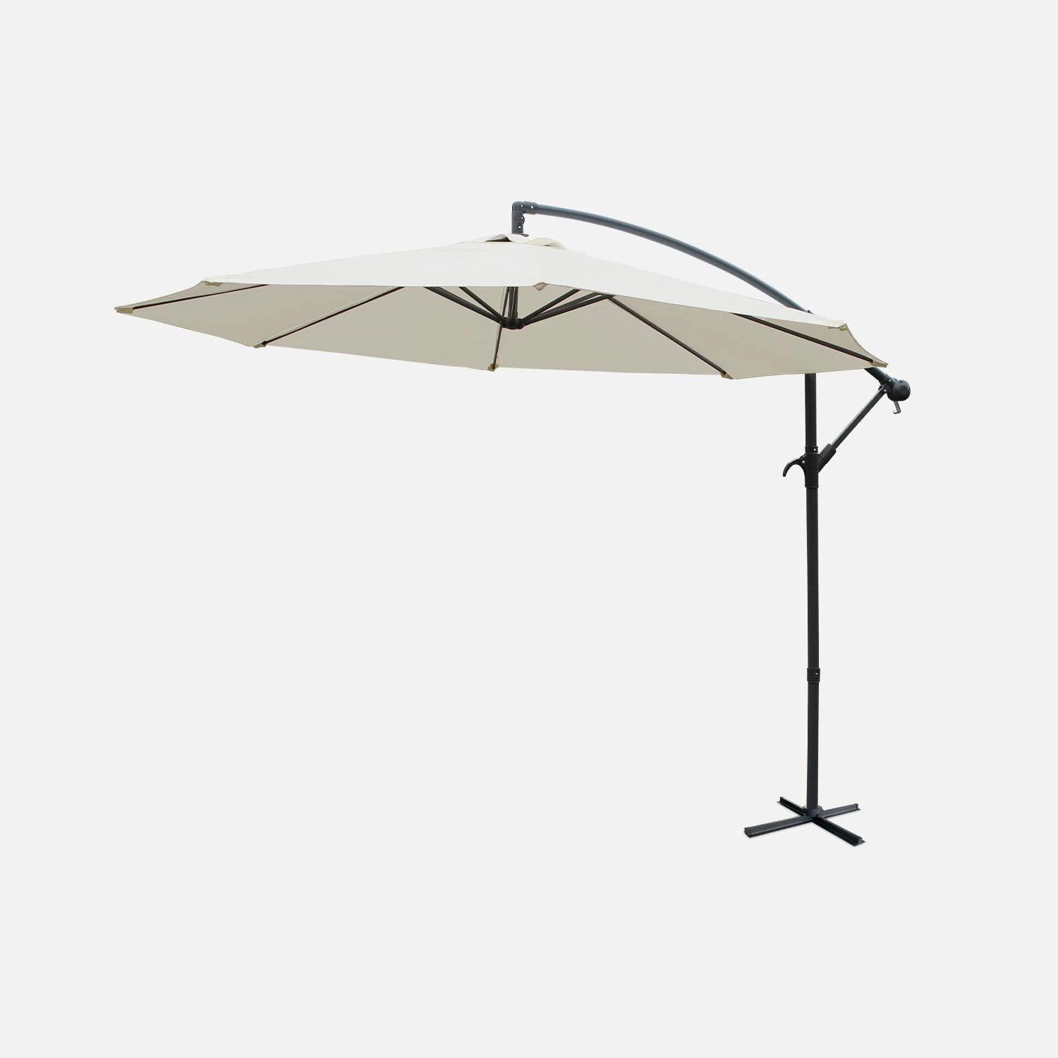 Parasol Déporté Rond Ø300cm Couleur : Ecru 1 Parasol Déporté Rond Ø300cm Couleur : Ecru