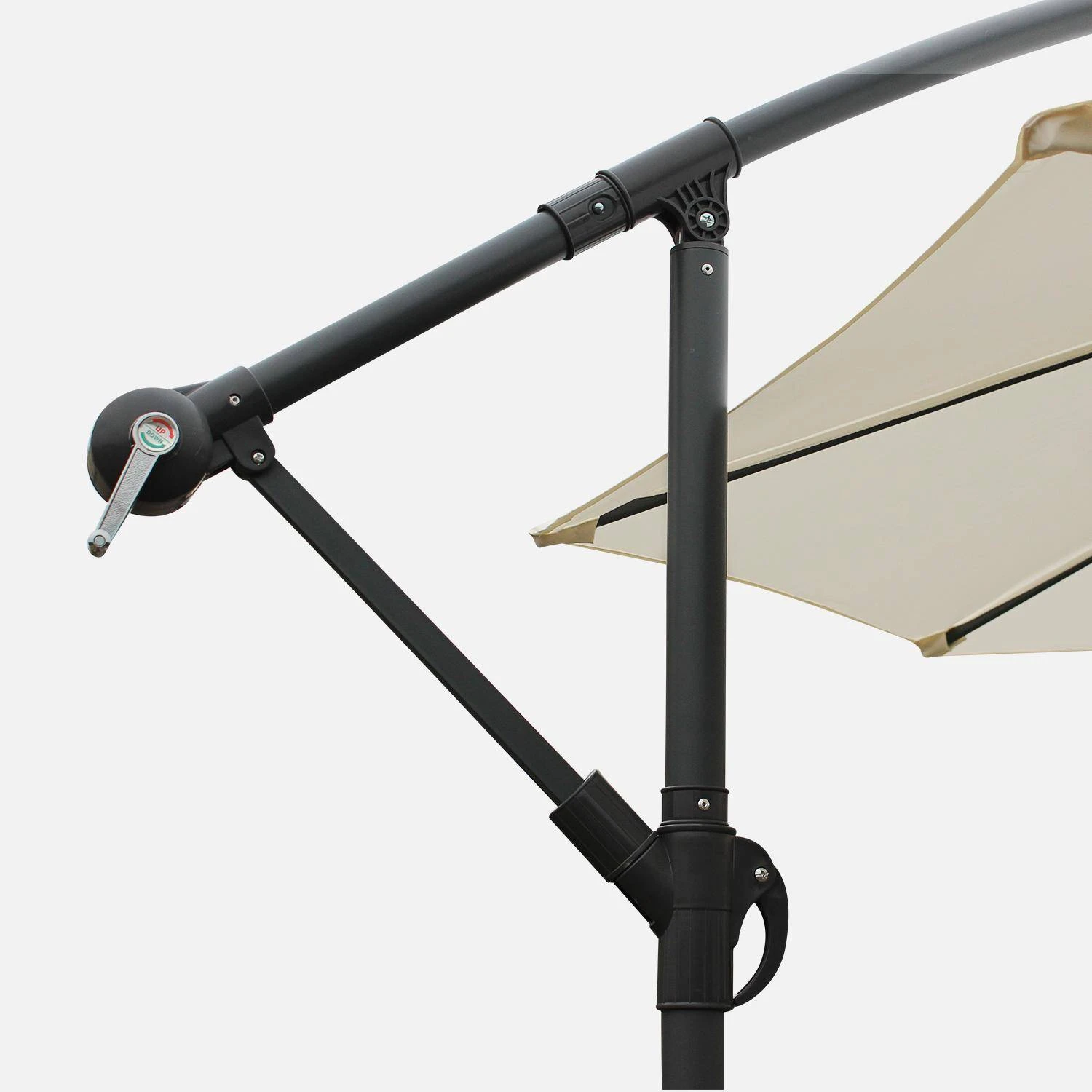 Parasol Déporté Rond Ø300cm Couleur : Ecru 3 Parasol Déporté Rond Ø300cm Couleur : Ecru – Image 3