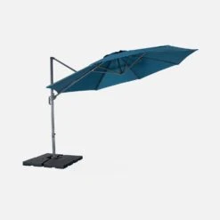Parasol Déporté Rond Ø 350cm Couleur : Bleu Canard -Mobilier de maison cdukd350bd 7852fb27fc5131018c4b2f72423c2e76