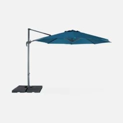 Parasol Déporté Rond Ø 350cm Couleur : Bleu Canard -Mobilier de maison cdukd350bd f950e8cb68f4a93cf39aa71fc6ce5422