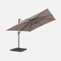 Parasol Déporté Rectangulaire 3x4m Couleur : Taupe -Mobilier de maison cdukd3x4bn 5db1c4dcdbe2ea8eab47ff5db809358d