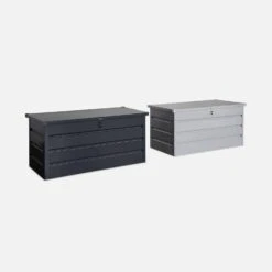 Coffre De Jardin En Métal 385L Couleur : Anthracite -Mobilier de maison cjm800at eff869a135db75607e609c1866338dab