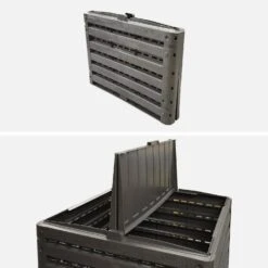 Composteur De Jardin Noir, Plastique Recyclé, Double Ouverture, Modulable, 400L -Mobilier de maison compwd400lbk ca0e9a653f660730d6de4eea26bc4111