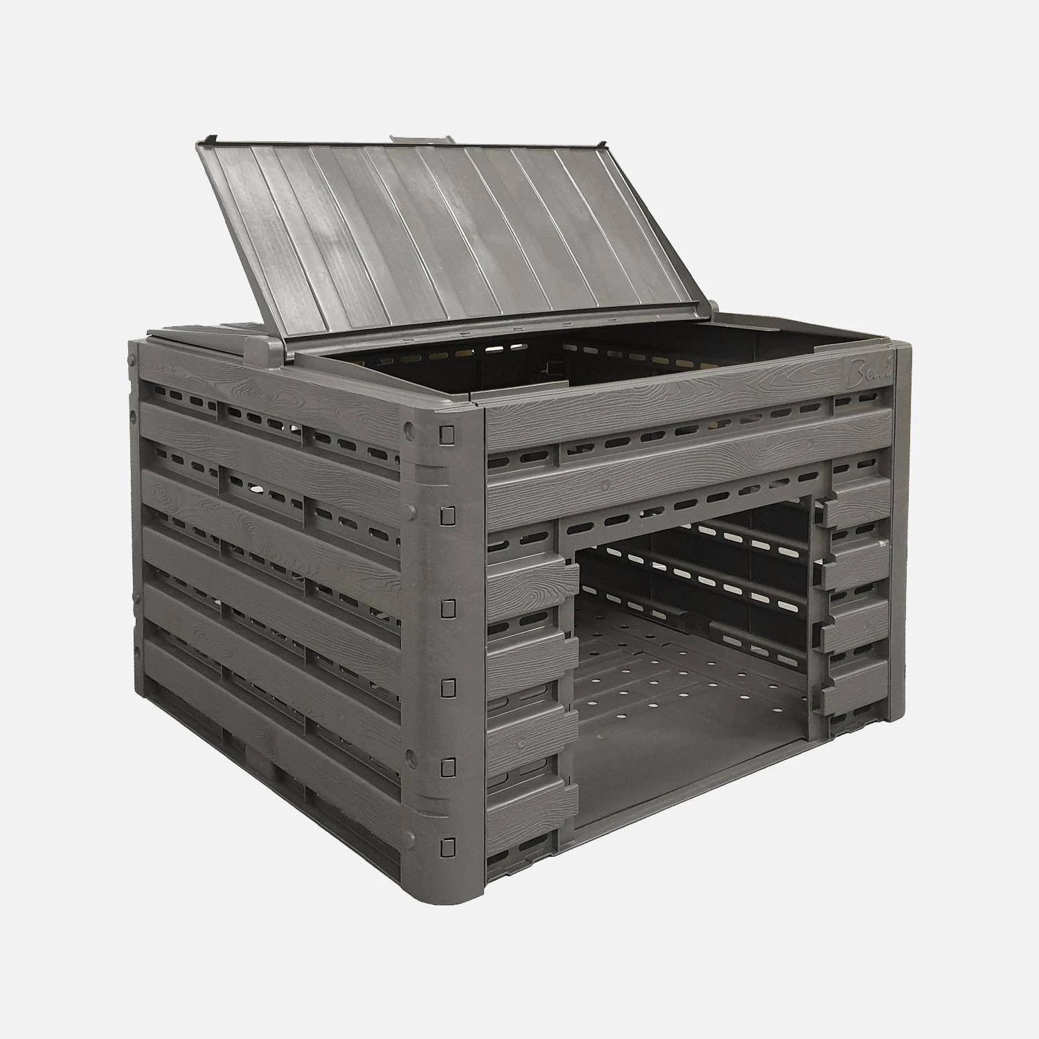 Lot De 2 Composteurs De Jardin Noirs, Plastique Recyclé, Double Ouverture, 400L 3 Lot De 2 Composteurs De Jardin Noirs, Plastique Recyclé, Double Ouverture, 400L – Image 3