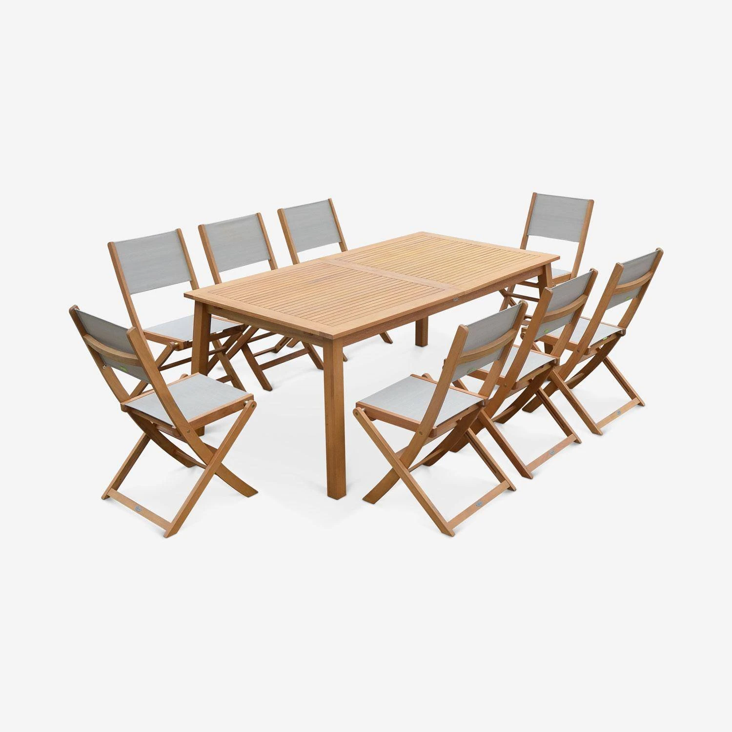 Table De Jardin Extensible Bois , 8 Chaises 2 Table De Jardin Extensible Bois , 8 Chaises – Image 2