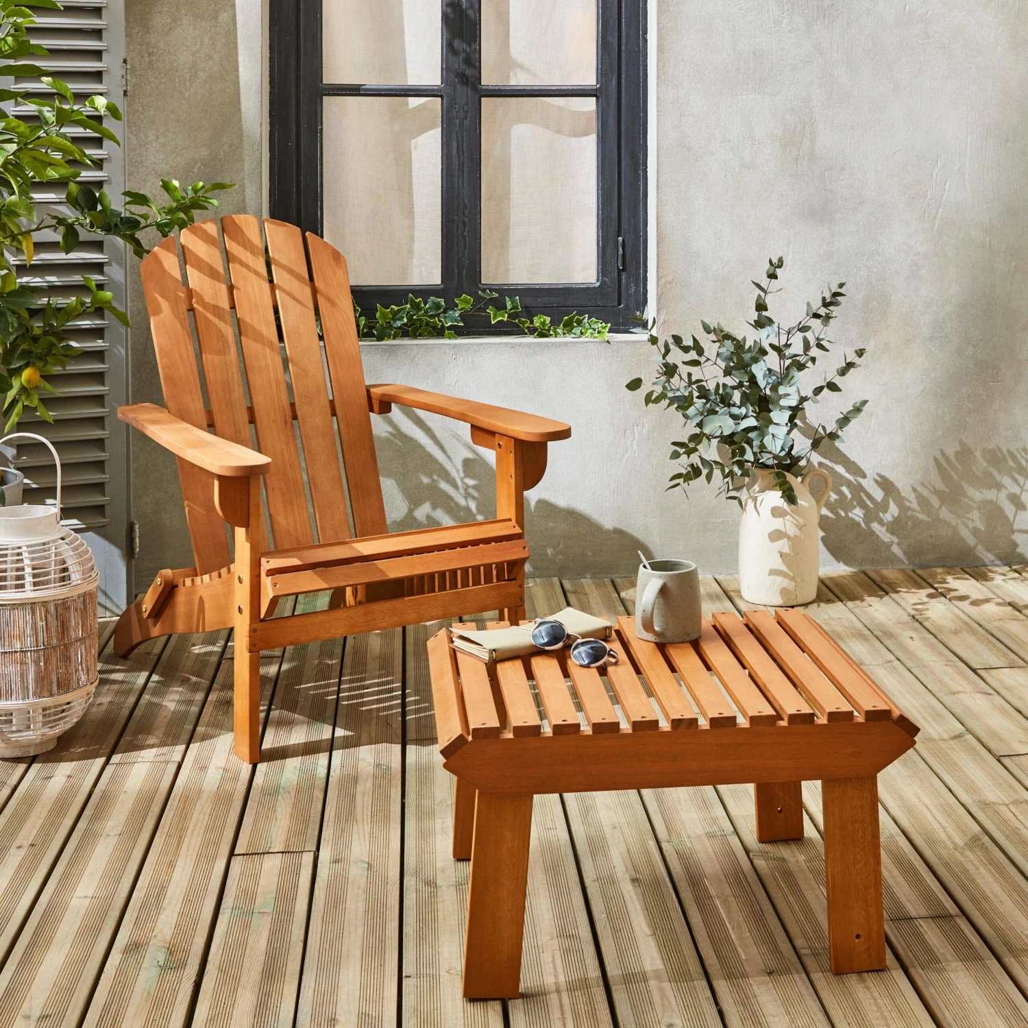 Fauteuil De Jardin Et Table Basse/repose Pieds Bois 1 Fauteuil De Jardin Et Table Basse/repose Pieds Bois