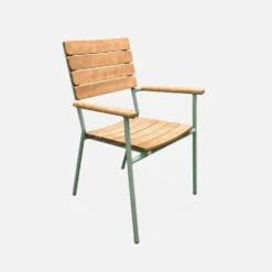 Chaise De Jardin Bois Et Aluminium, Empilables (lot De 2) -Mobilier de maison ecarmseggyx2 82d6f20d19418270608d786e16c437e2
